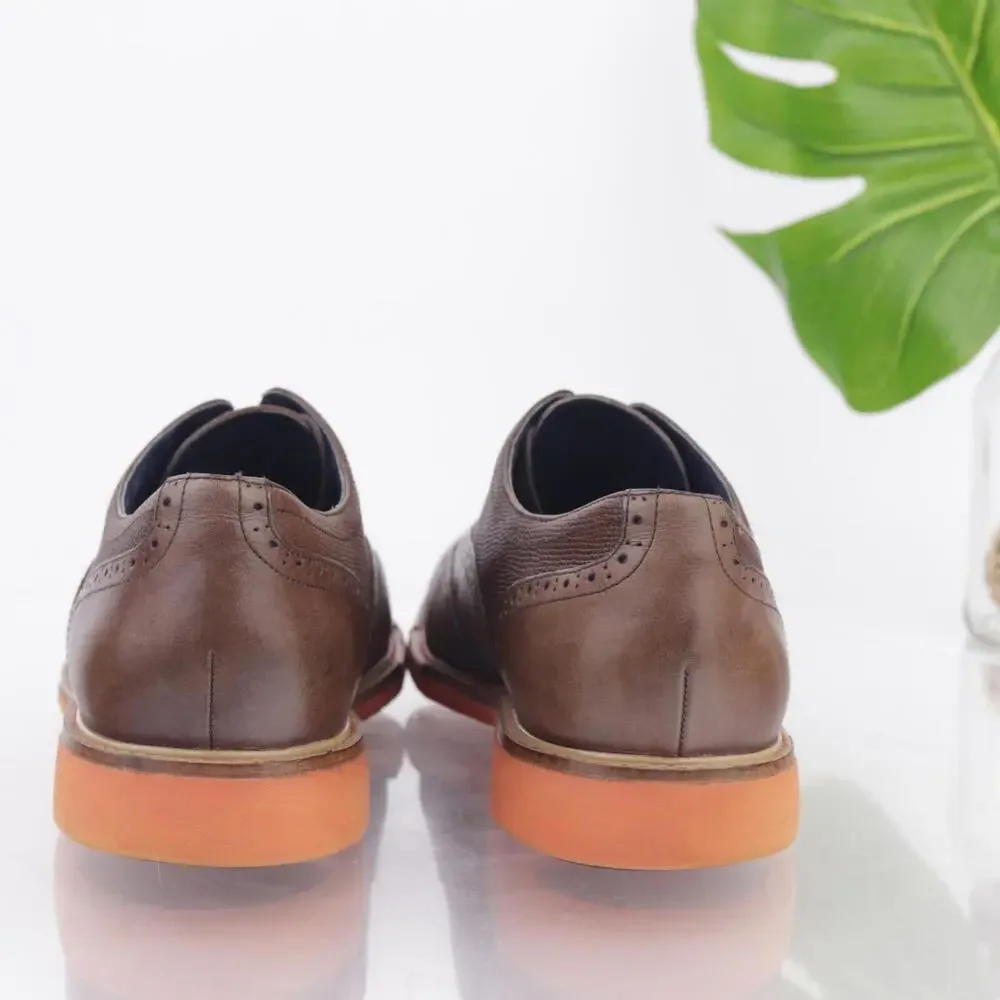 Cole Haan Mens Great Jones Oxfords Size 11 M  Brown Wingtip Brogue Dress Shoes‎